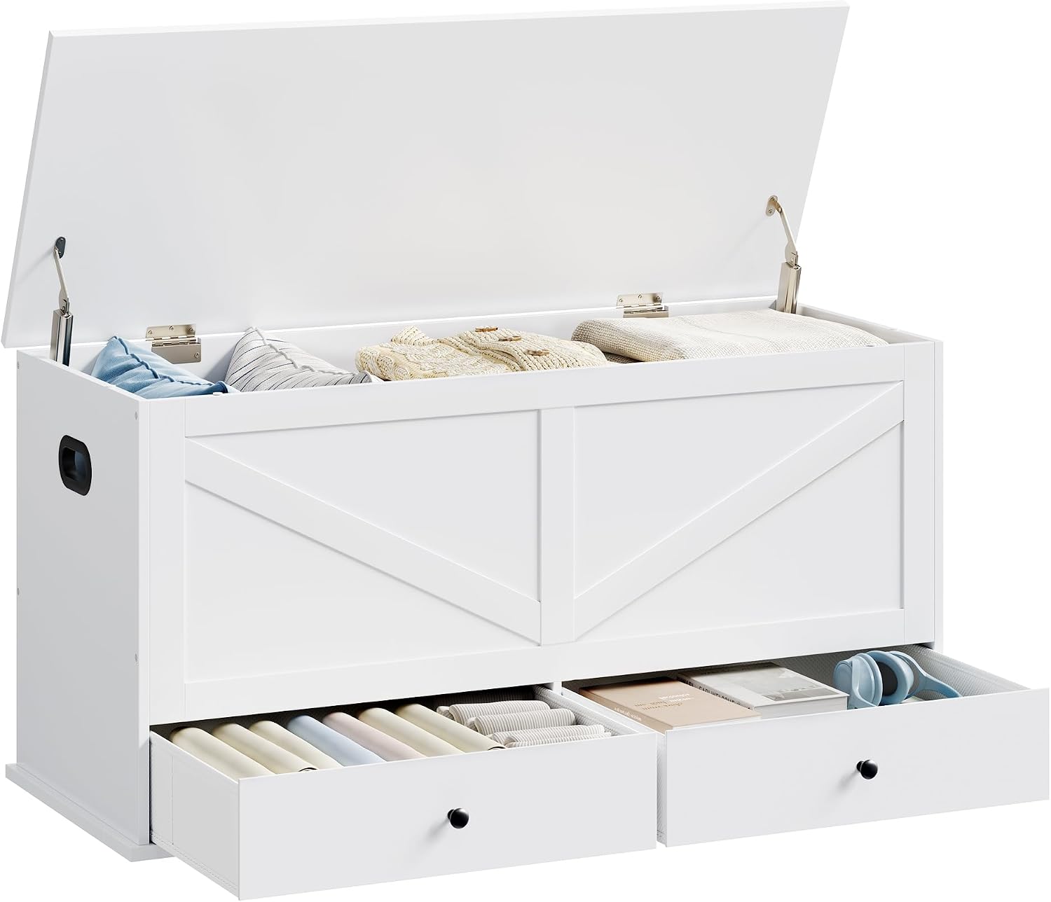 Cabinet Hinges - Baú de Armazenamento Estilo Fazenda com
