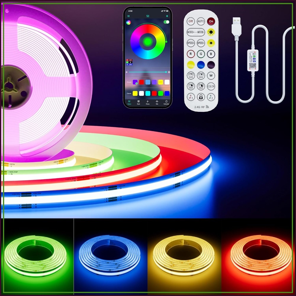 Led Strip Lights - Fita de LED RGB COB USB