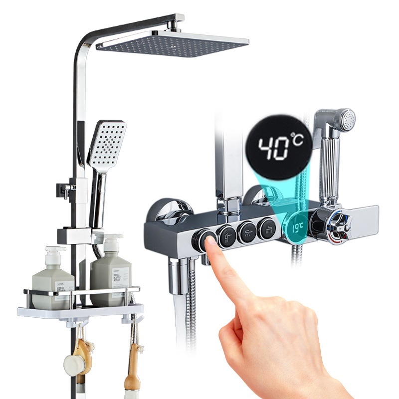 Luxo prata led display digital - Faucet avaliação e preço