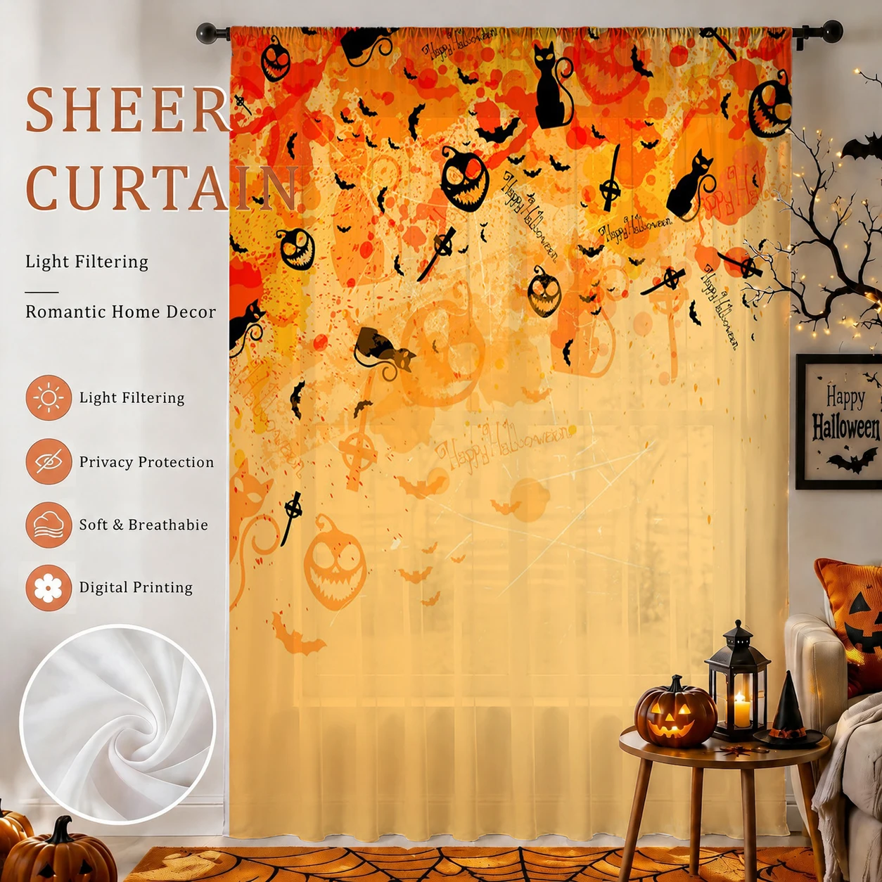 1 peça de cortina transparente - Curtain Rods avaliação e preço