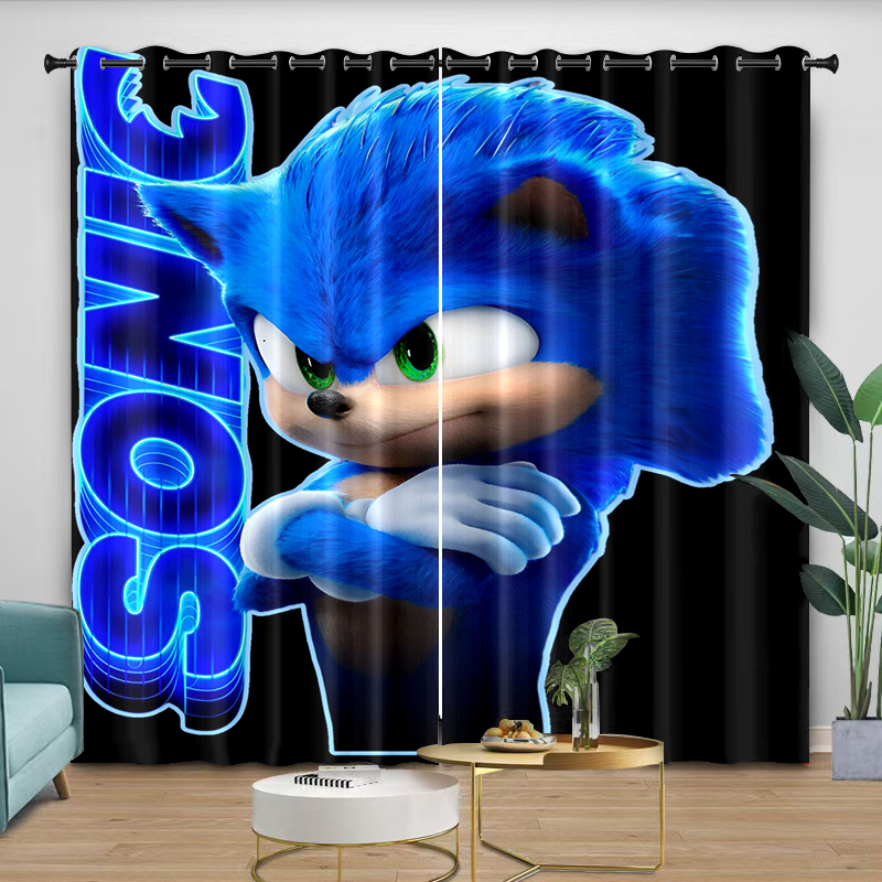 Cortinas Sonic Cartoon que pro - Curtain Rods avaliação e preço