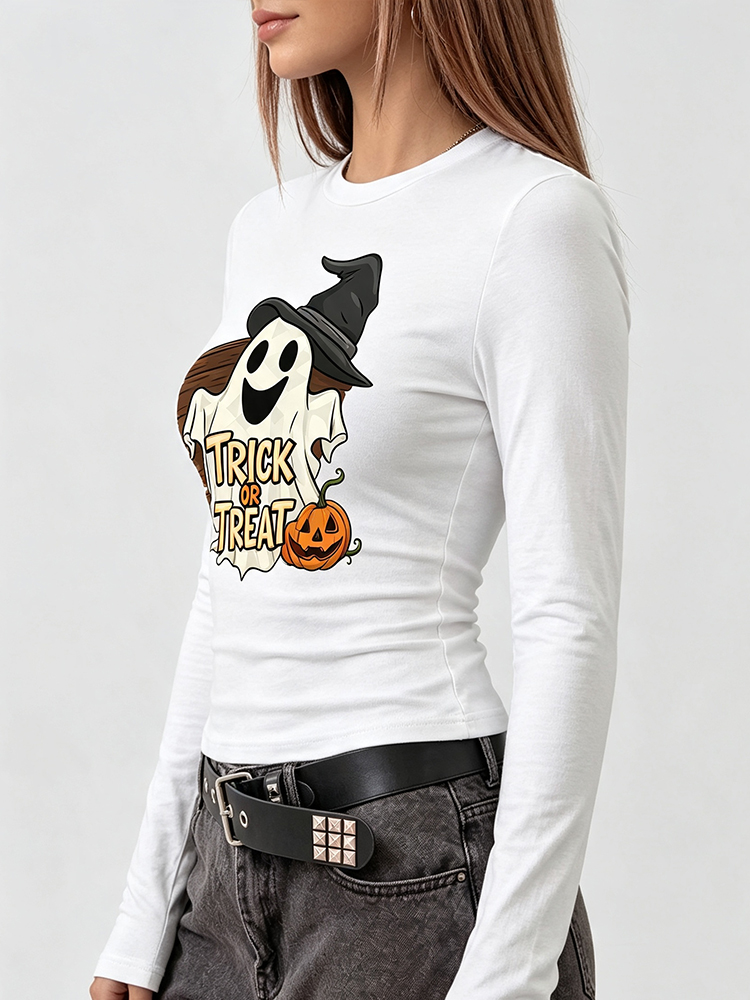 Camiseta Feminina de Manga Lon - Wallpaper avaliação e preço