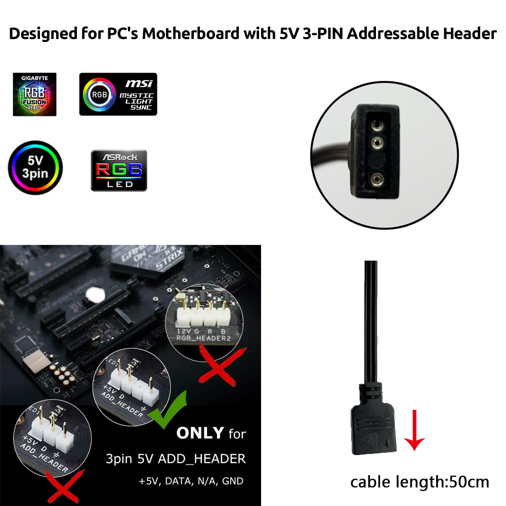 Conector ARGB 3 Pinos 5V para  - Led Strip Lights avaliação e preço