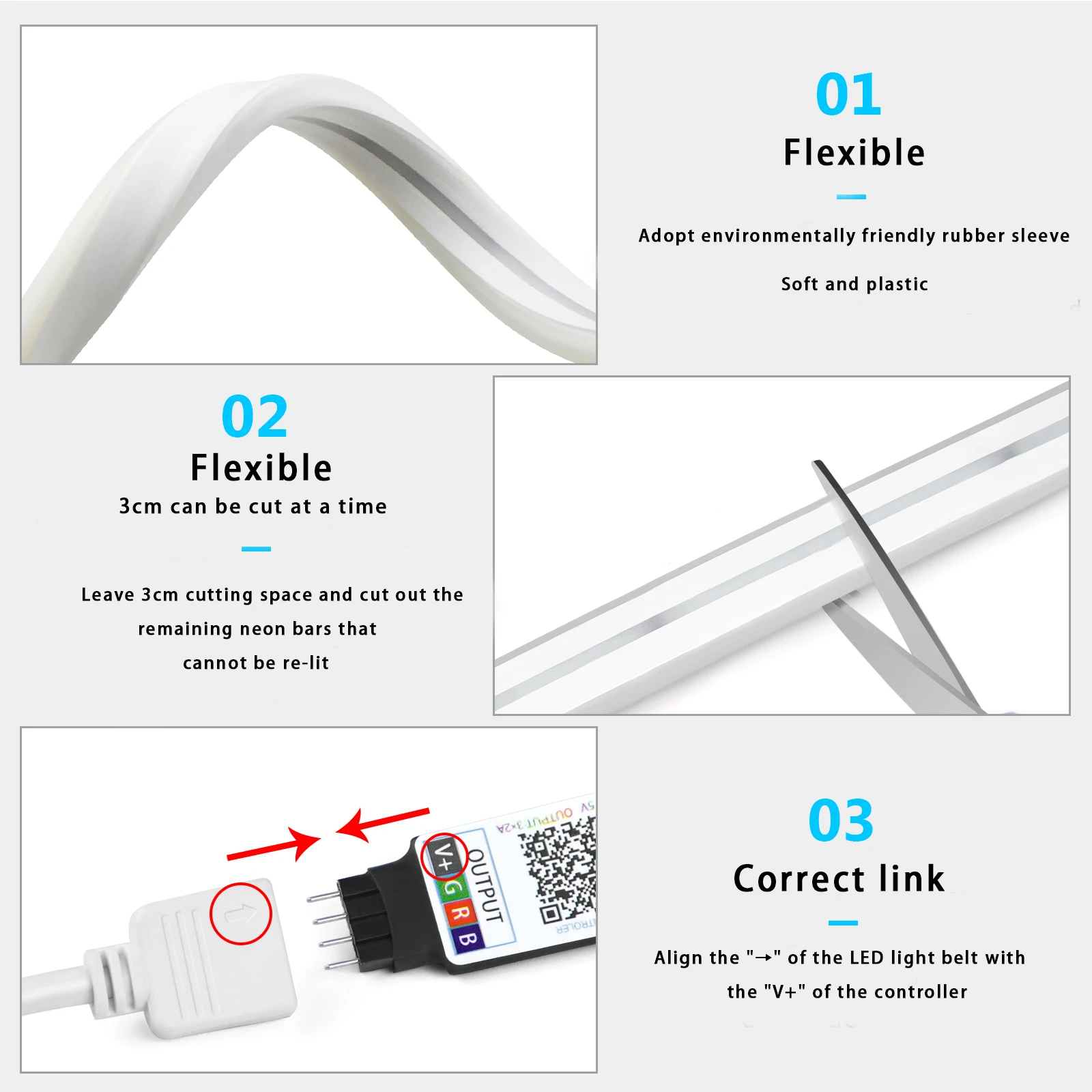 1-5m rgb led neon luz de tira  - Led Strip Lights avaliação e preço